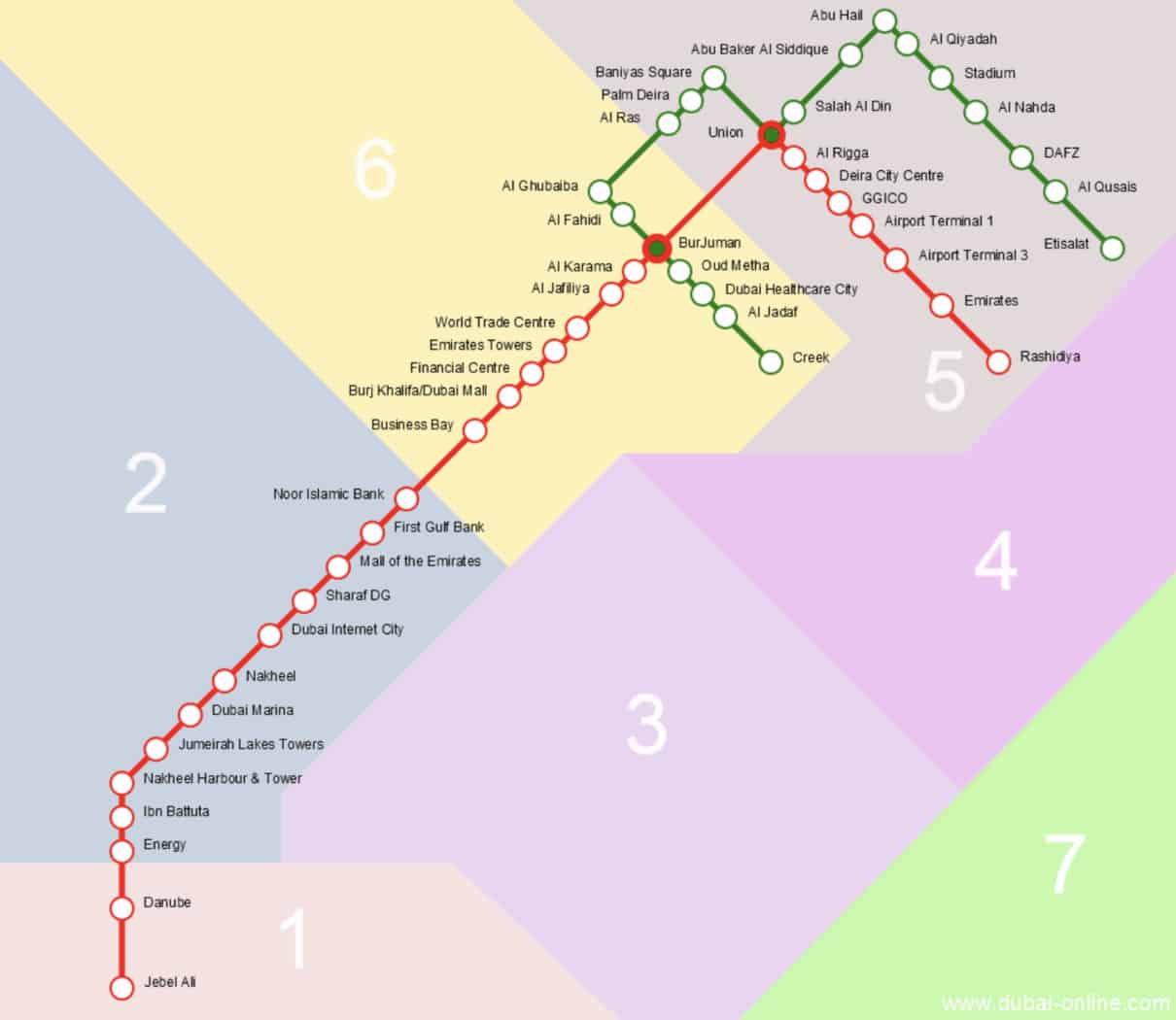 Dubai Metro rote Linie grüne Linie dubaierleben Am